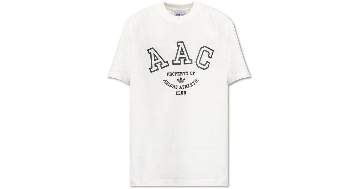 adidas Originals Logo Printed Crewneck T-shirt in White for Men | Lyst