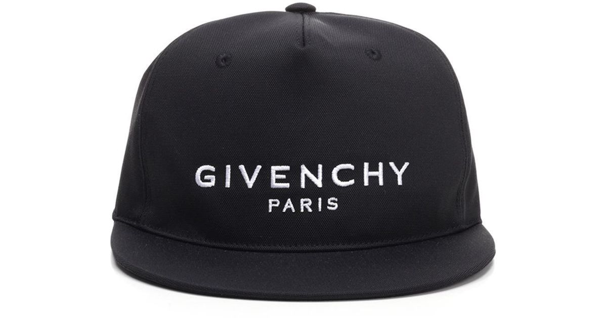 Givenchy Synthetic Logo Embroidered Cap in Black for Men - Lyst