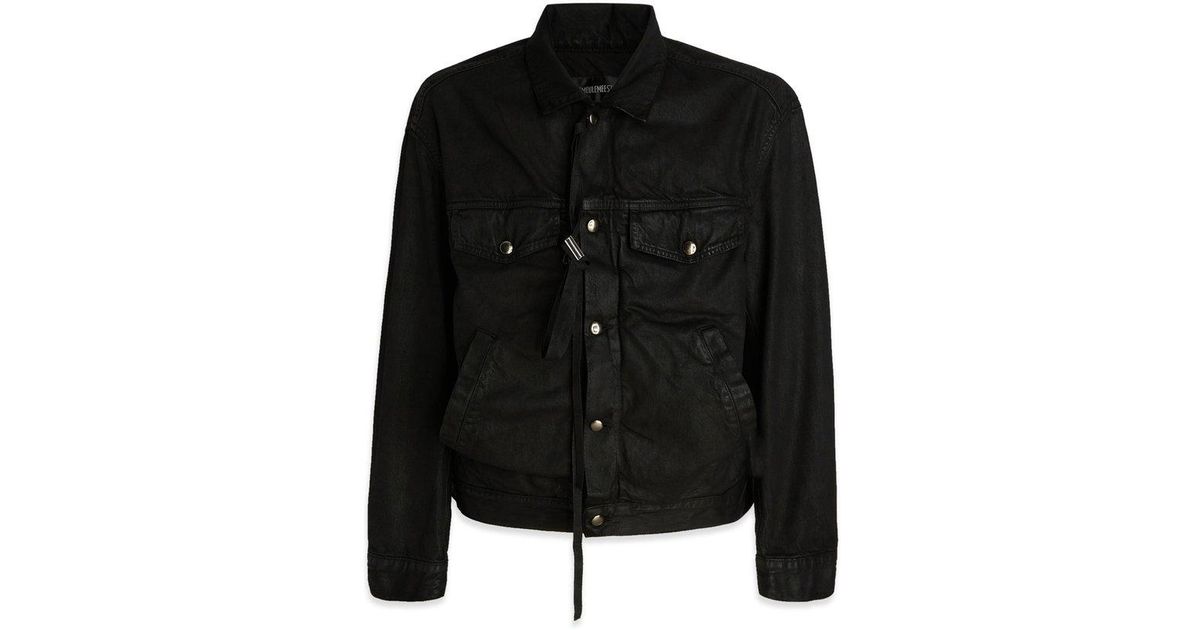 Ann Demeulemeester Waxed Denim Jacket in Black for Men Lyst