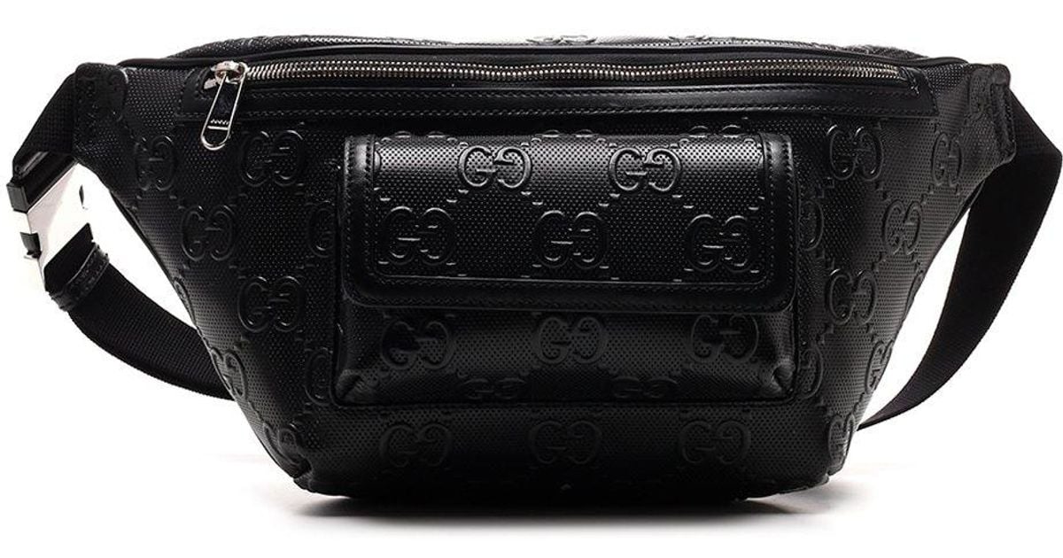 Gucci Leather GG Embossed Belt Bag in Black for Men Lyst