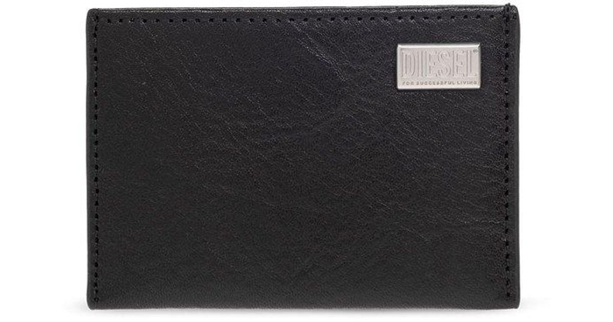 DIESEL Logo Debossed Card Holder in Black Lyst
