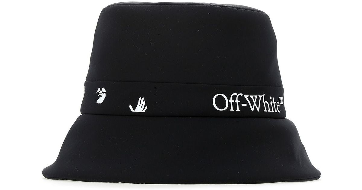 OFF-WHITE オフホワイト ロゴ バケット ハット - 帽子