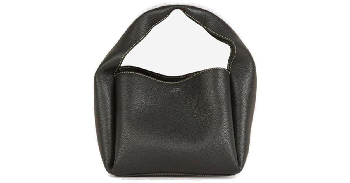 Totême Granulated Bucket Bag in Black | Lyst