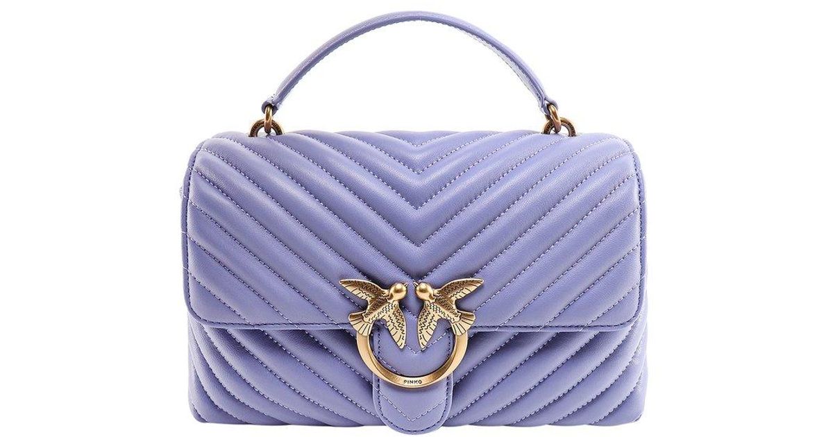Pinko Leather Lady Puff Chevron Love Bag in Purple Lyst