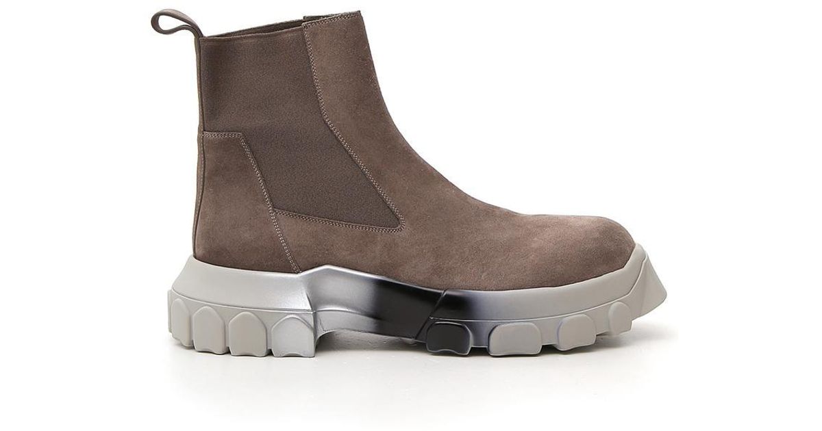 Rick Owens Synthetic Bozo Tractor Ankle Boots in Brown for Men - Lyst