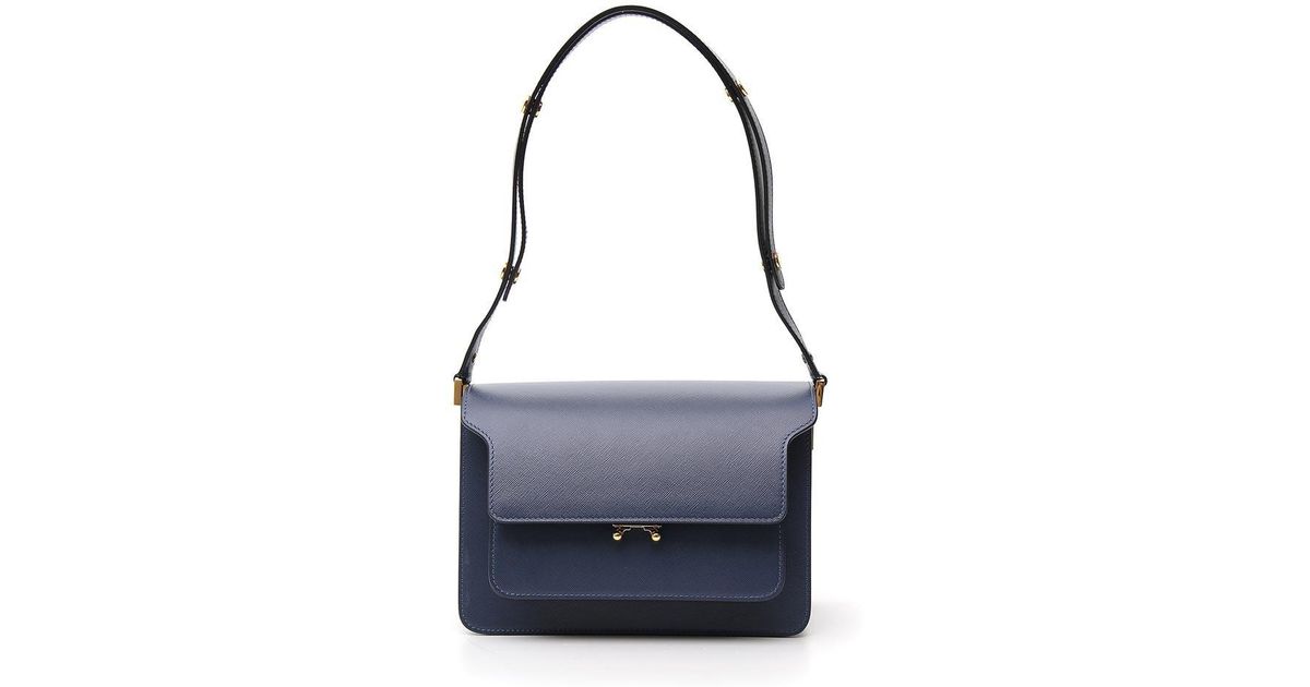 Marni Leather Shoulder Bag - Blue Crossbody Bags, Handbags - MAN202761