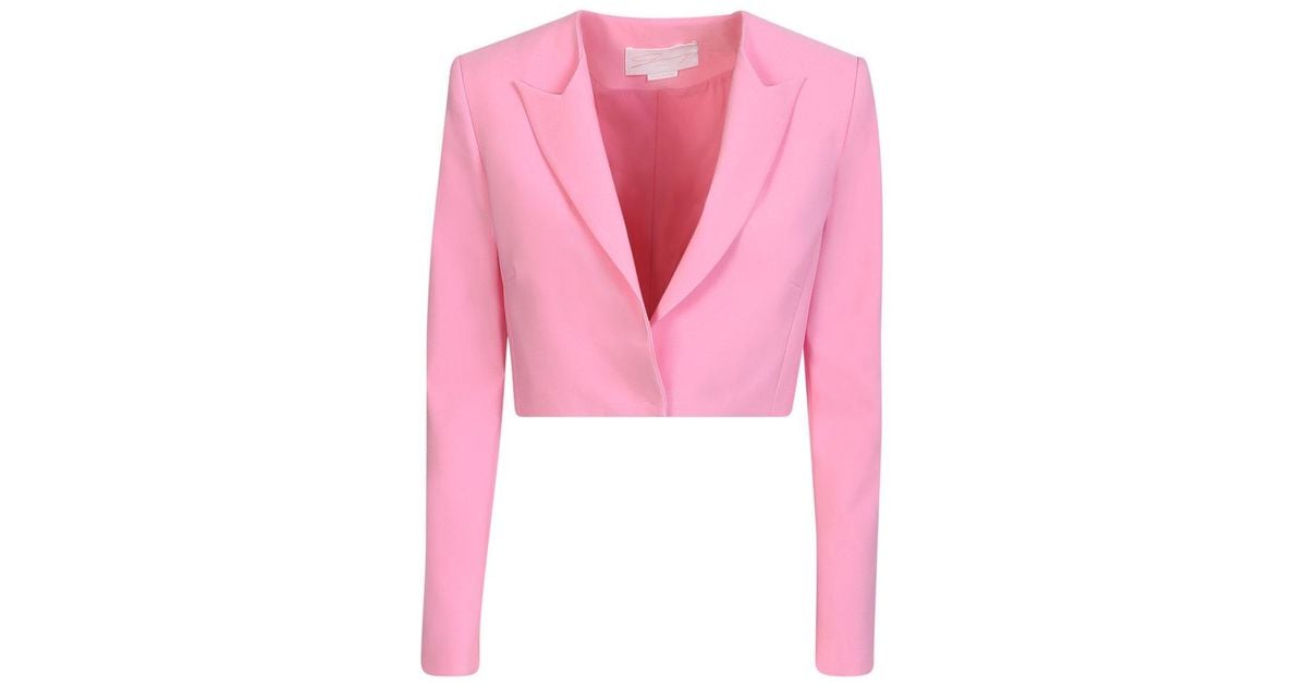 Genny Cropped Tailored Blazer in Pink | Lyst