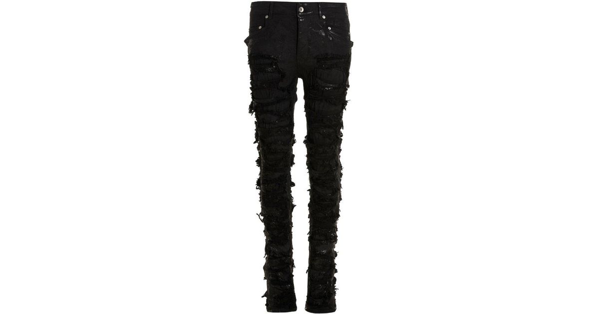 Rick Owens DRKSHDW Tyrone Distressed Ripped Jeans in Black for Men | Lyst