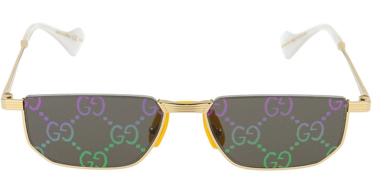 Gucci Monogram Half-rim Sunglasses - Lyst