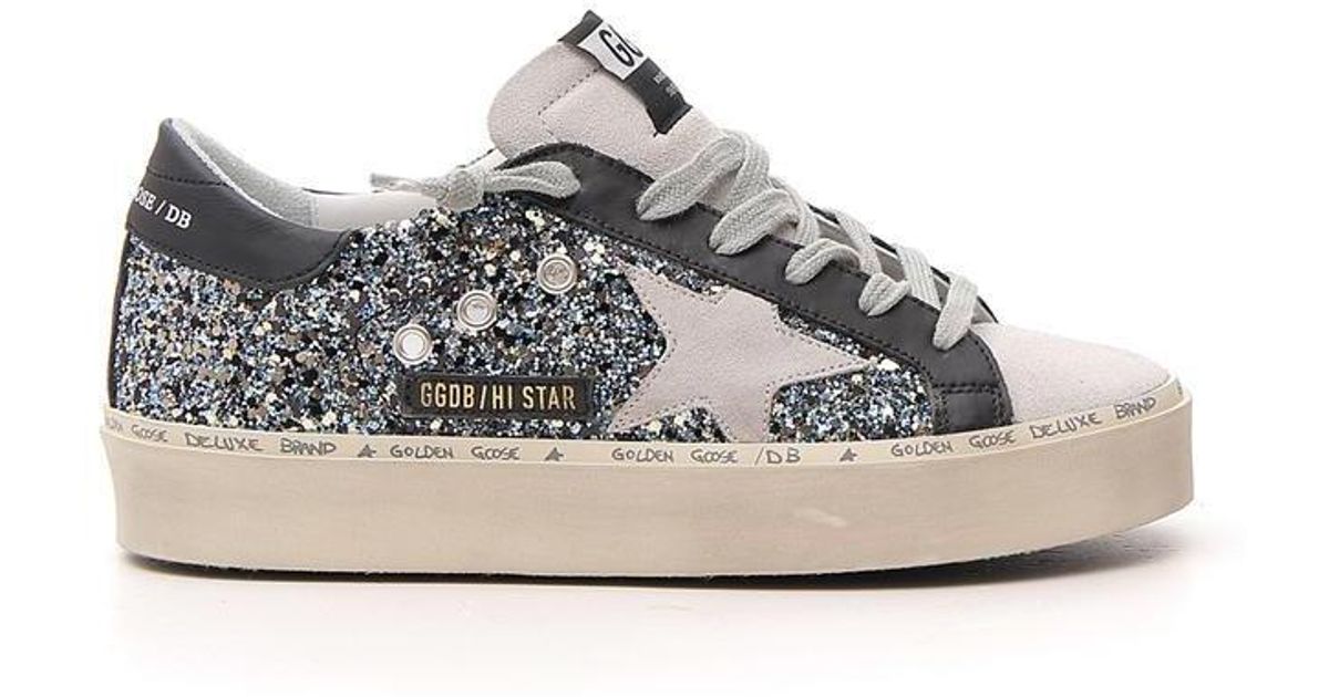 sparkly high top golden goose