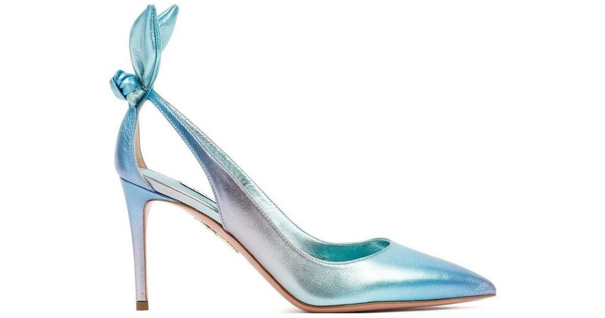 aquazzura blue heels