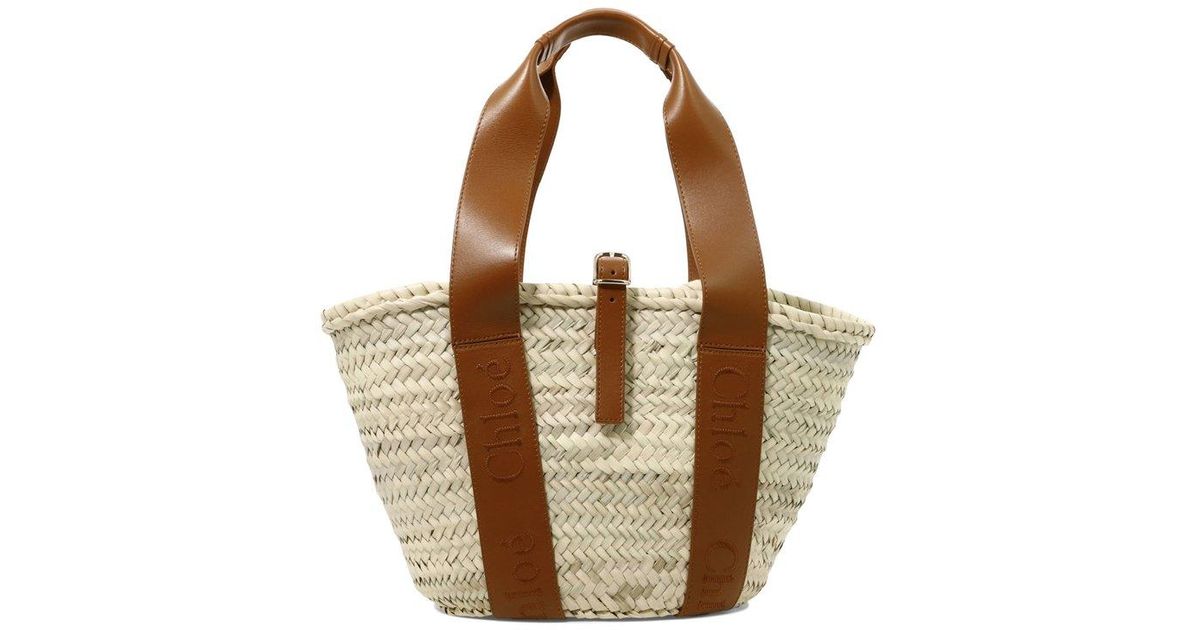 Chloé Chloé Sense Medium Basket in Natural | Lyst
