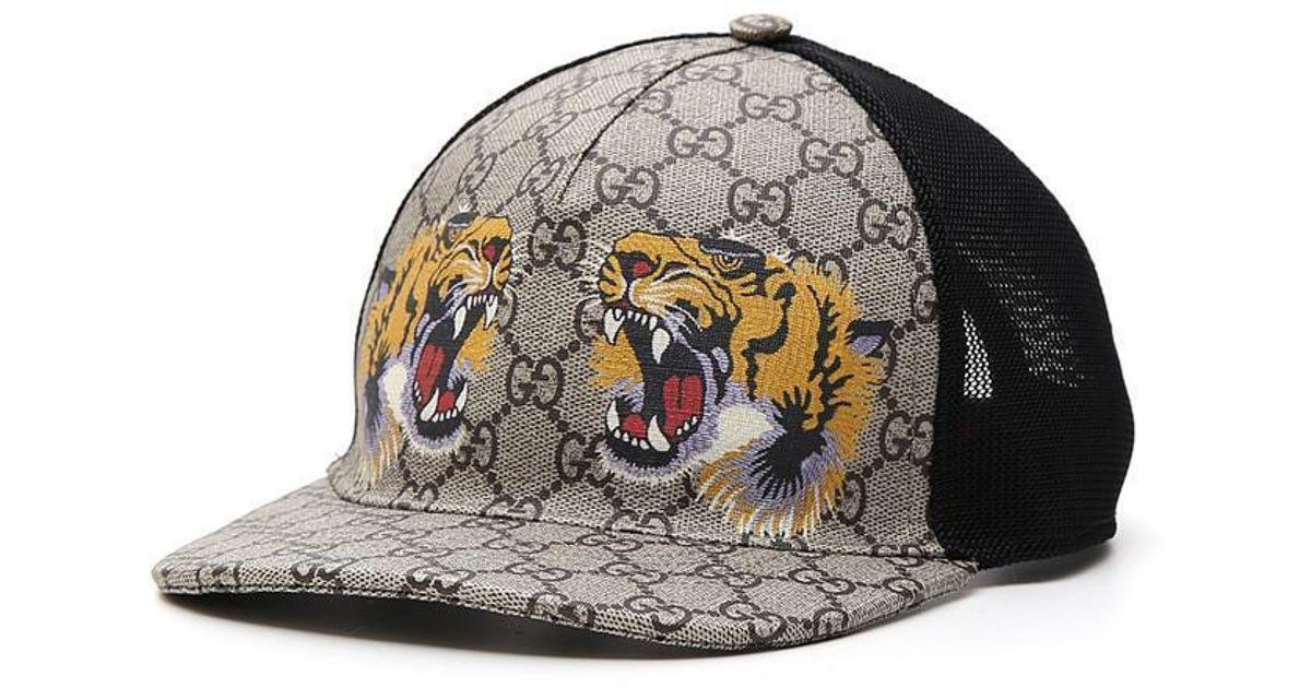 Gucci GG Supreme Tiger Cap for Men 