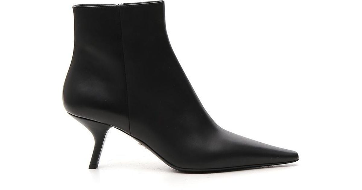 prada pointed toe ankle boots