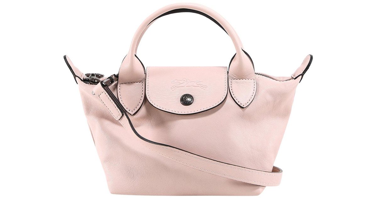 Longchamp Leather Le Pliage Cuir Extra Small Top Handle Bag in Pink Lyst