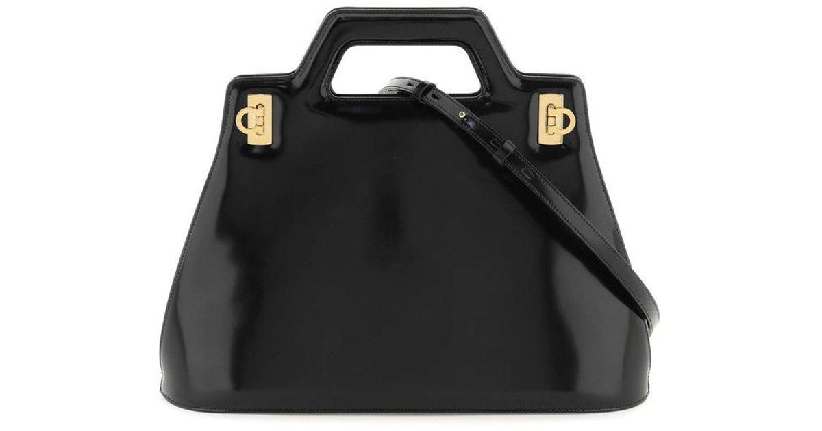 Ferragamo Wanda Tote Bag in Black | Lyst