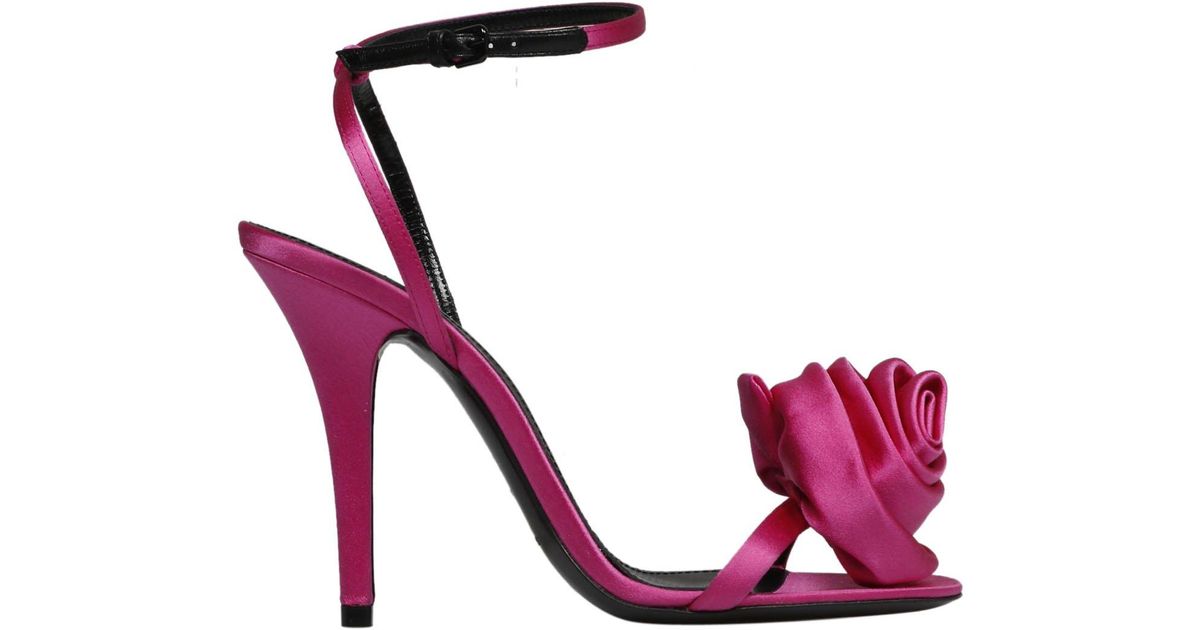 ivy flower sandals in silk satin