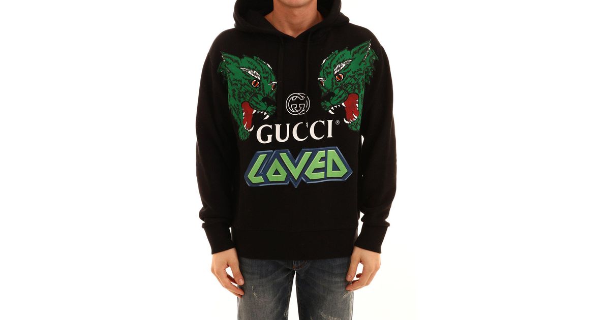 gucci cotton sweatshirt with tigers