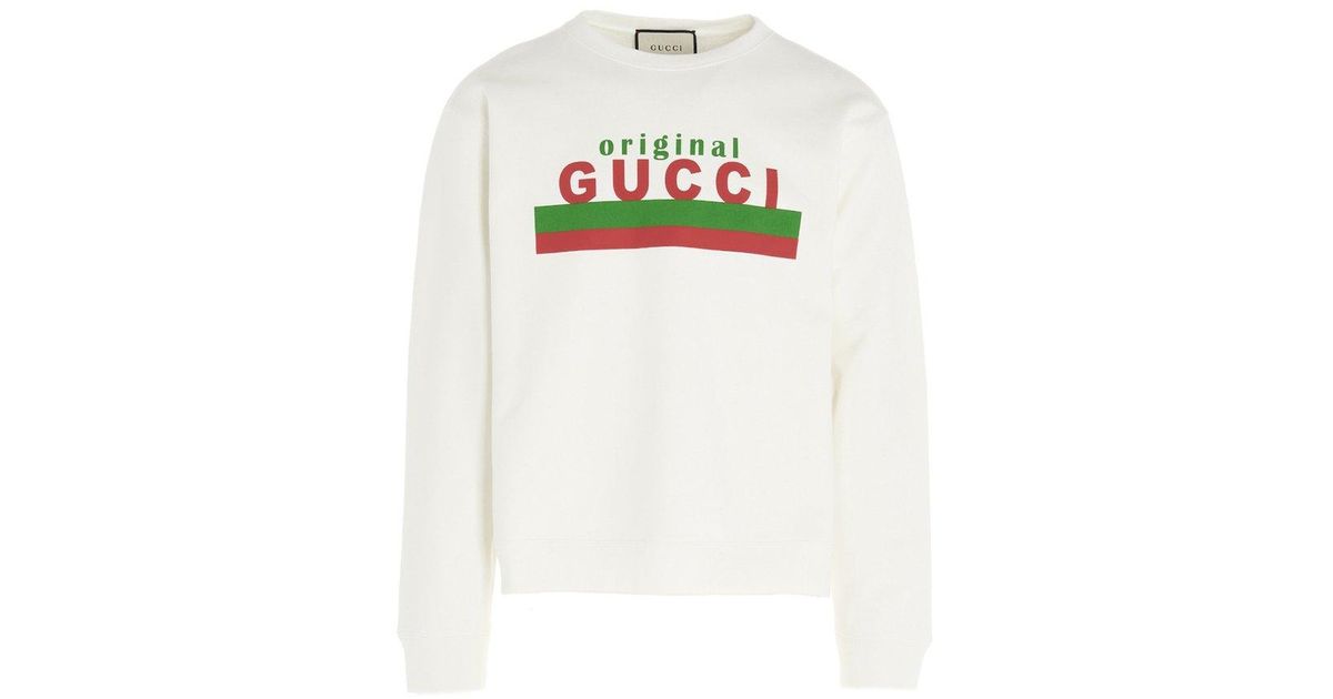 Gucci Cotton Original Print Sweatshirt in White for Men | Lyst
