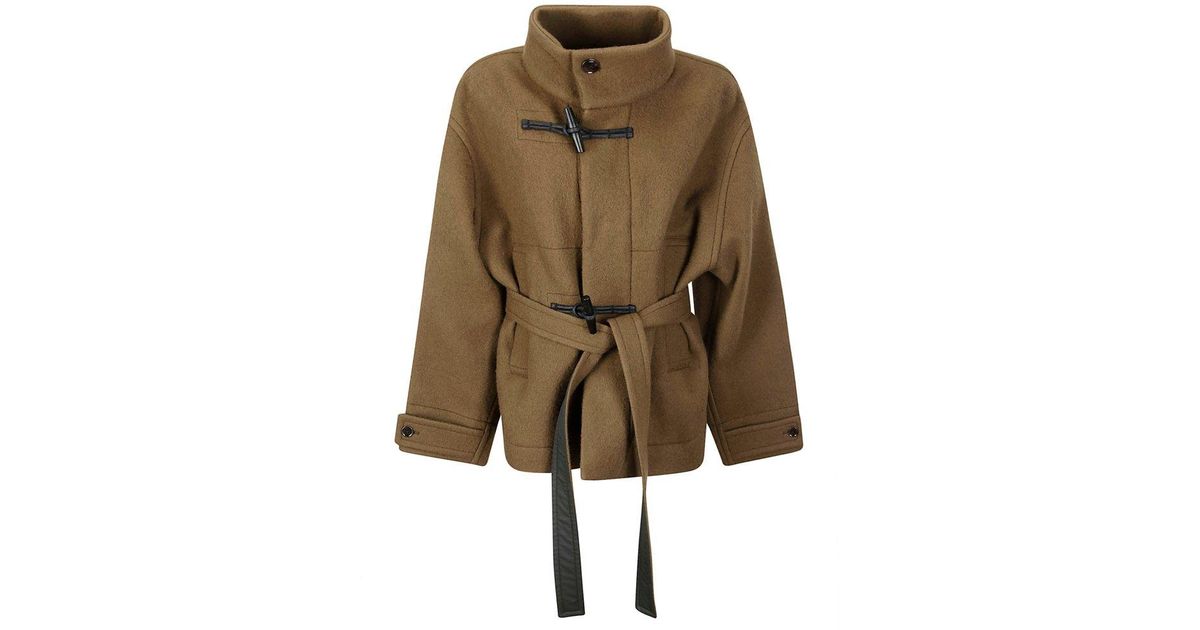 Lemaire Short Bathrobe Duffle Coat in Natural Lyst