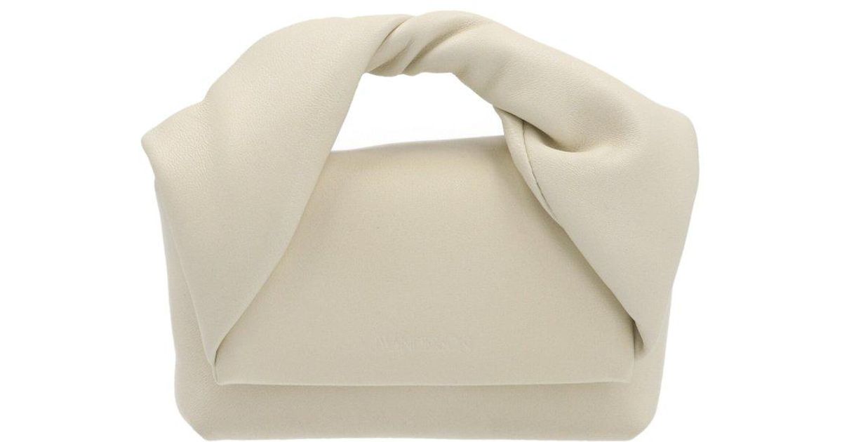 JW Anderson Leather Nano Twister Mini Crossbody Bag in White | Lyst ...