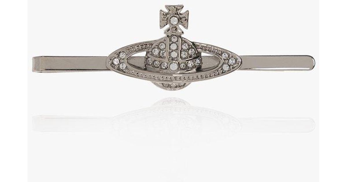 Vivienne Westwood Orb Plaque Tie Clip in Metallic for Men Lyst