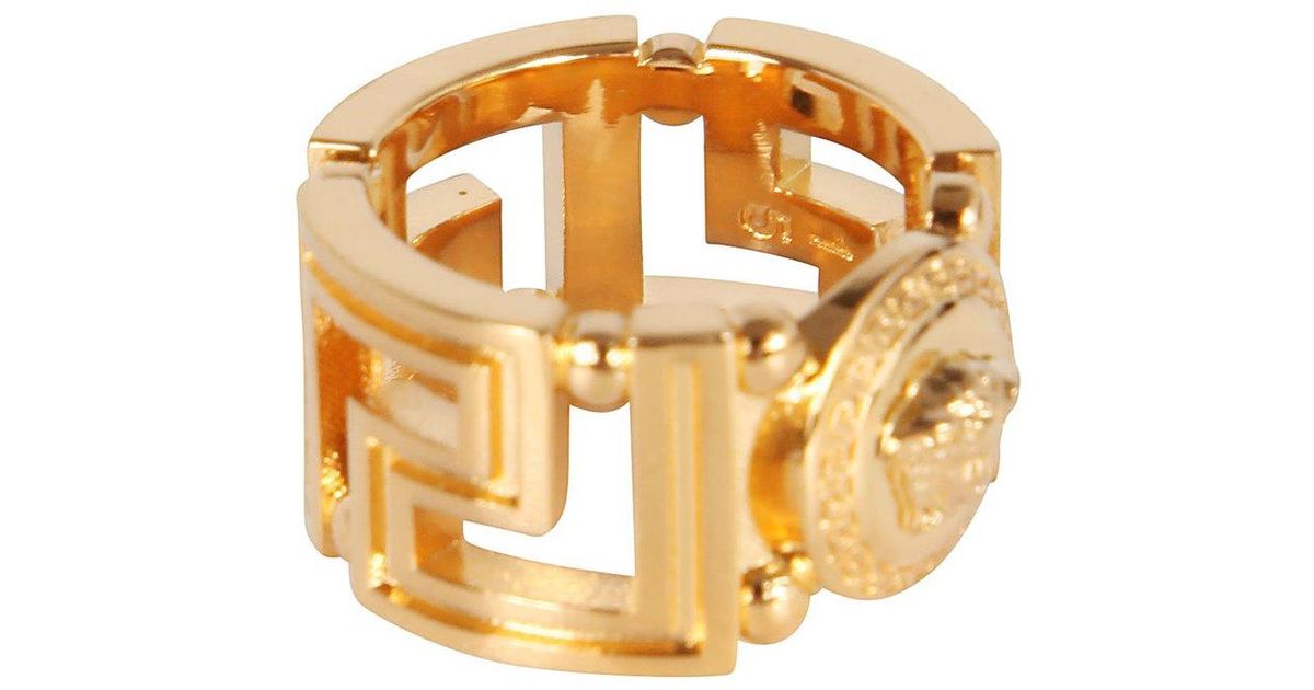 Versace Chain Logo Ring in Gold (Metallic) Lyst Australia