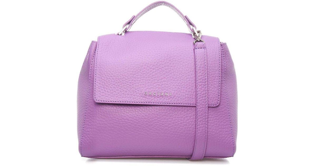 Orciani Sveva Logo Lettering Small Handbag in Purple | Lyst