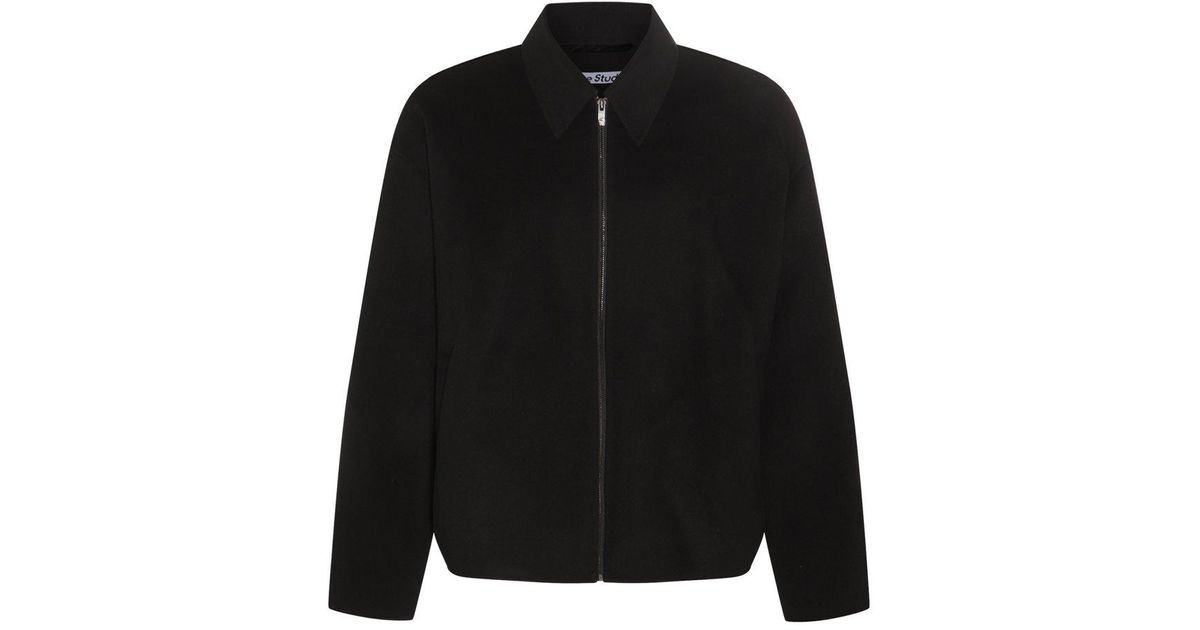 Acne Studios Zip-up Collared Jacket in Black for Men | Lyst
