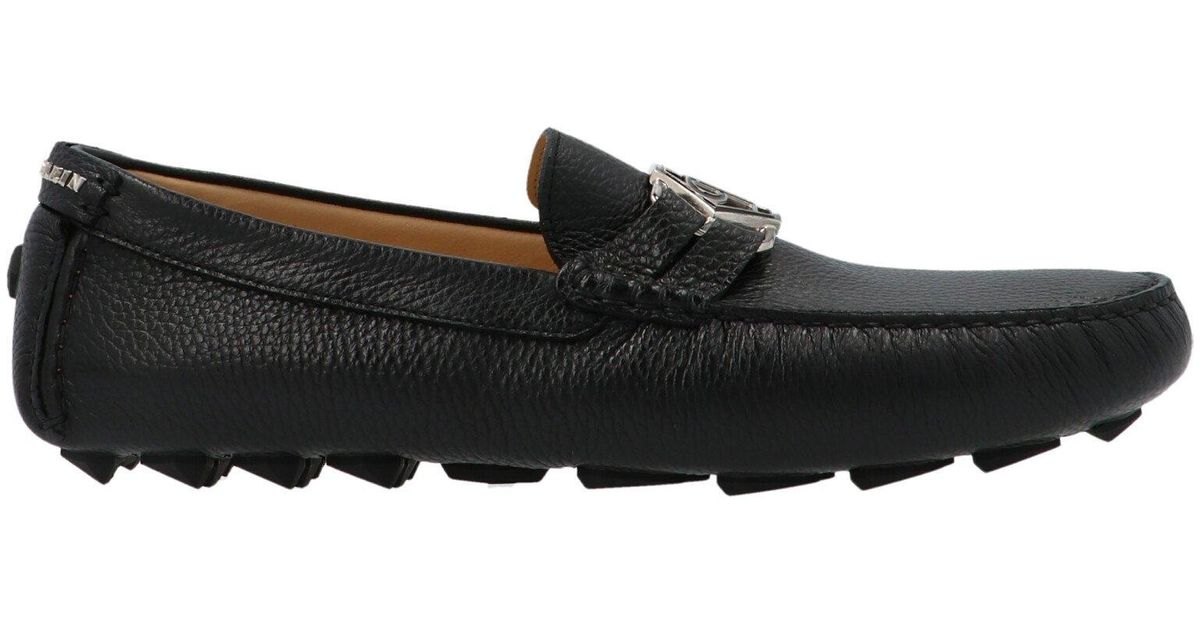 Philipp Plein Leather Loafers in Black for Men | Lyst