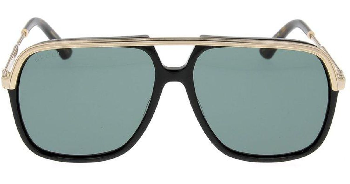 Gucci Square Frame Sunglasses in Green for Men | Lyst
