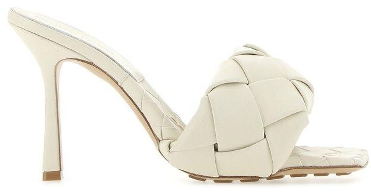 Bottega Leather Bv Lido Sandals in White Lyst Australia