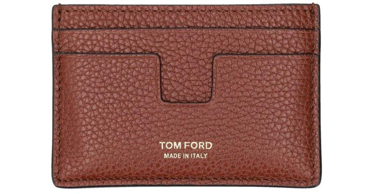 Tom Ford Grain Leather Classic Card Holder in Red for Men Lyst UK