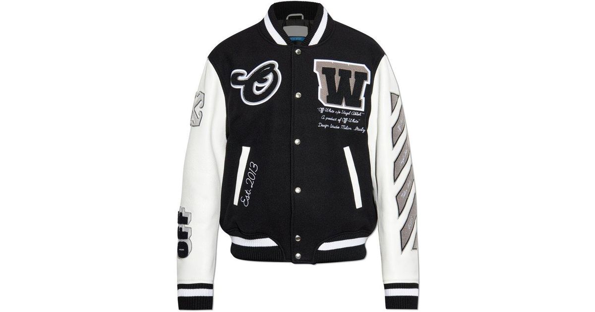 Off-White c/o Virgil Abloh Varsity Jacket in Black for Men