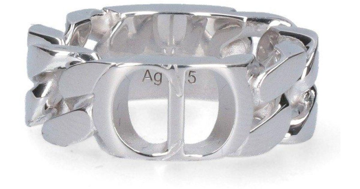 Dior Cd Icon Chain Link Ring in Metallic for Men Lyst UK