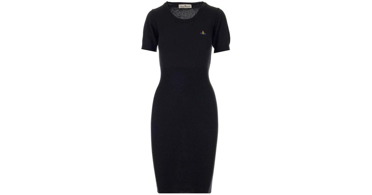 Vivienne Westwood Orb Embroidered Knit Midi Dress in Blue Lyst Canada