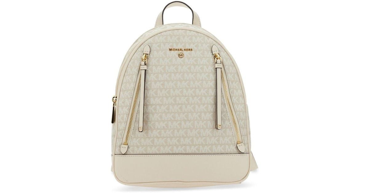 MICHAEL Michael Kors Leather Medium Brooklyn Backpack in White Save 20 Lyst UK