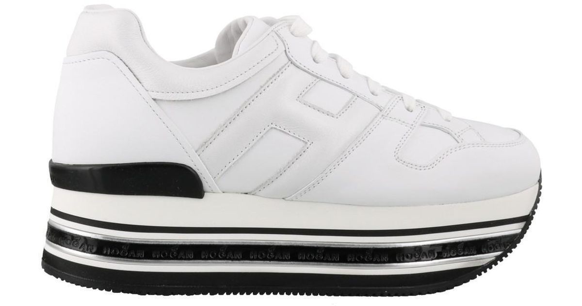 hogan white platform trainers