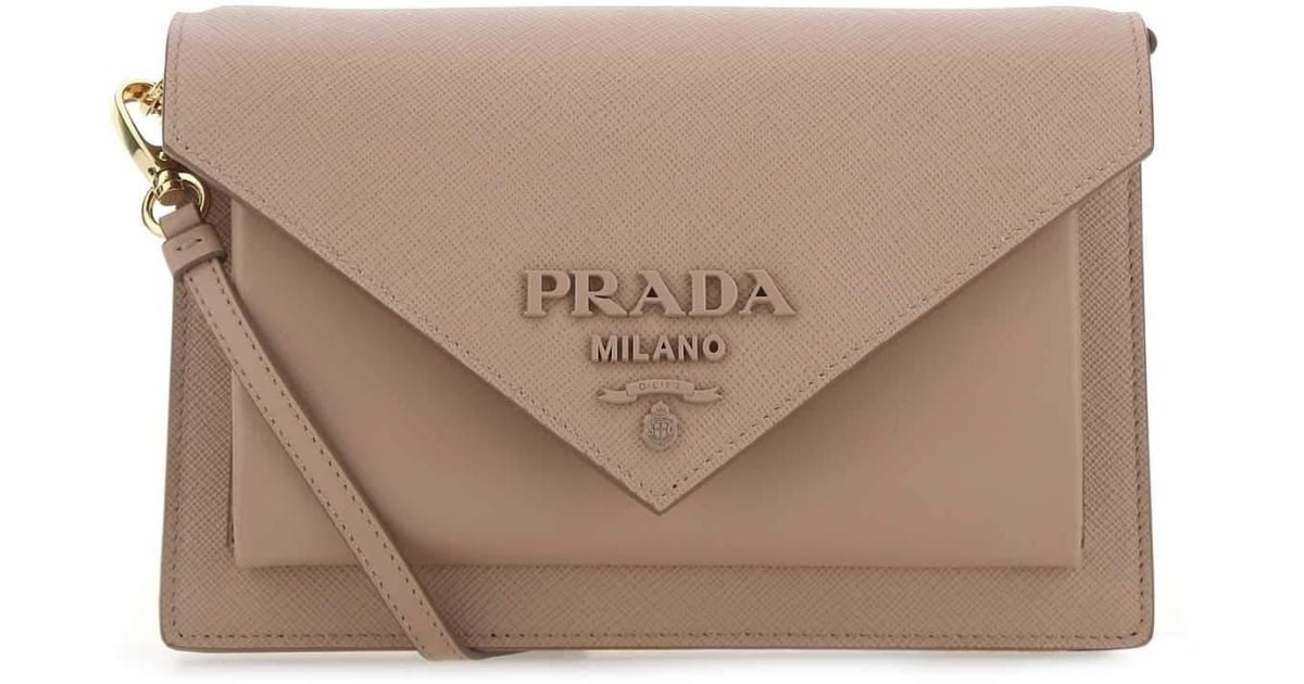Prada Logo Envelope Crossbody Bag in Natural
