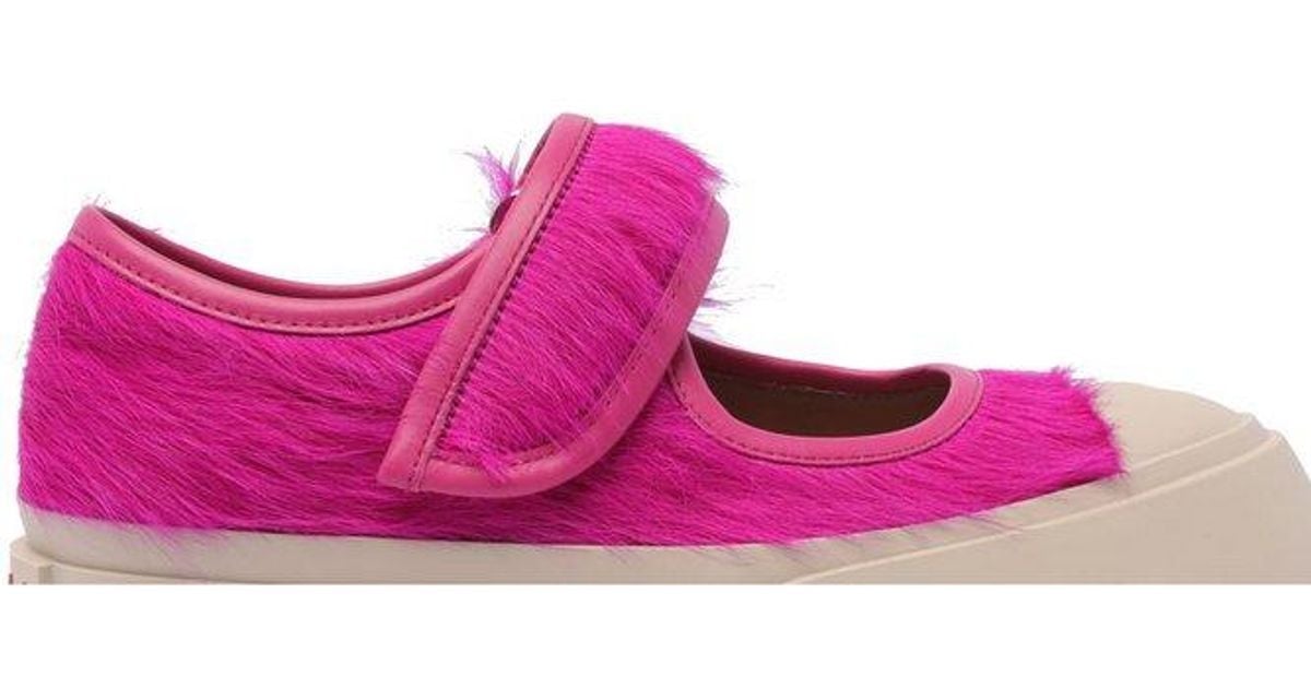 Marni Mary Janes Flat Shoes in Purple Lyst