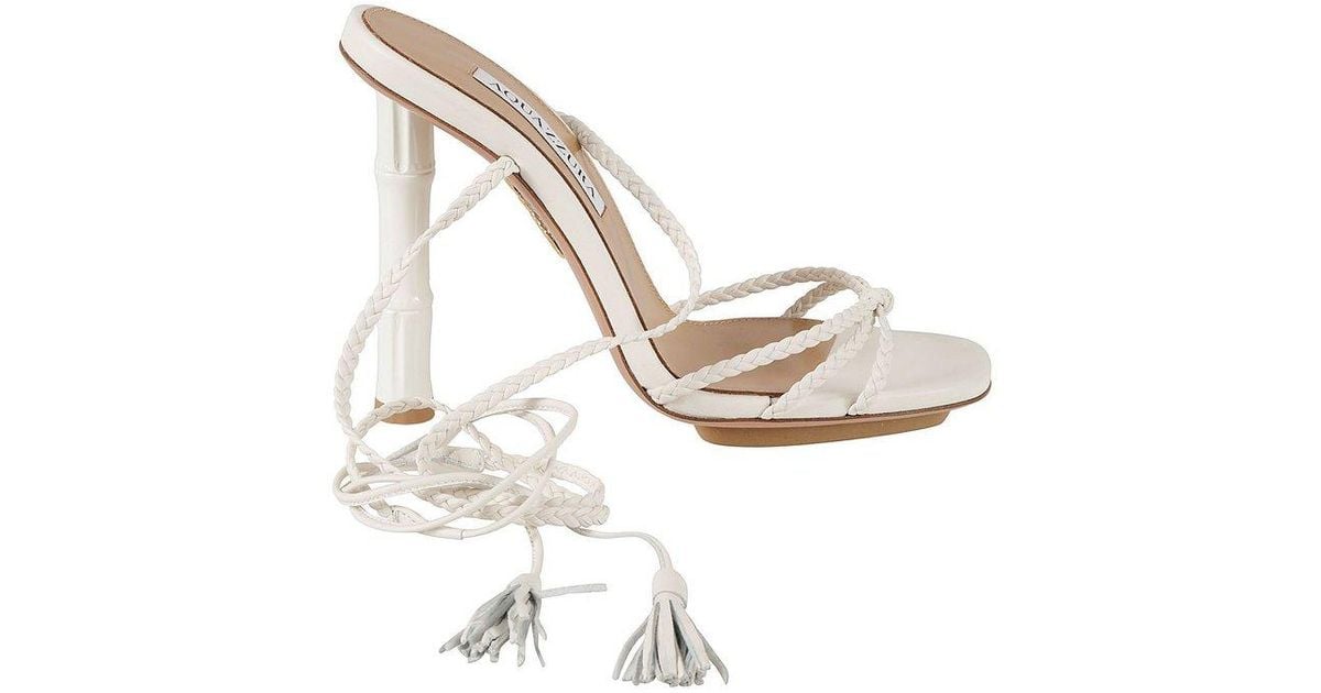 Aquazzura Wild Bamboo Sandals in White Lyst