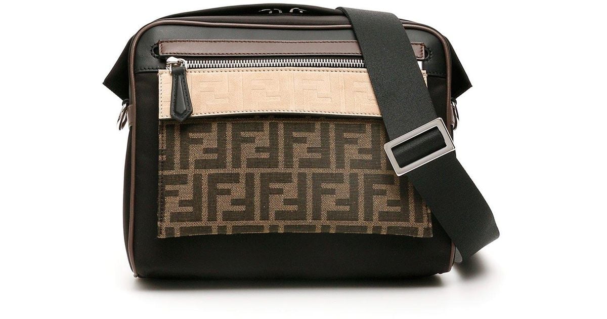 Fendi Synthetic Ff Messenger Bag With Pouch in Brown (Black) for Men