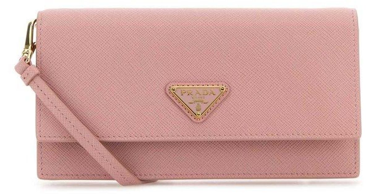 Prada Leather Clutch in Pink | Lyst Canada