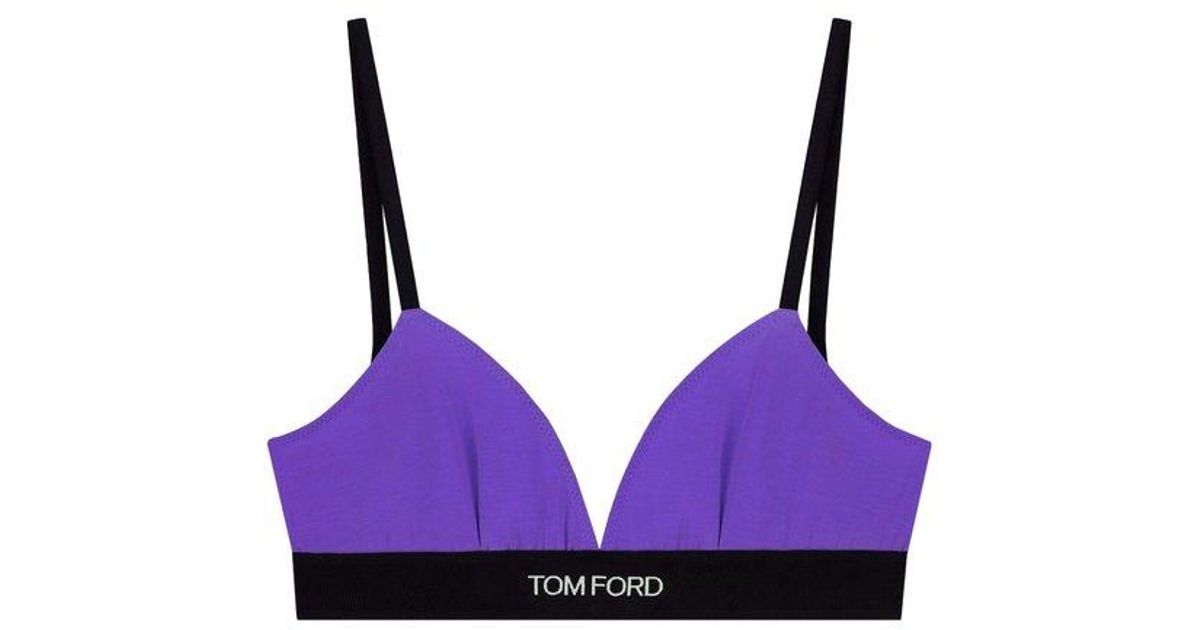 Tom Ford Logo Underband V-neck Bra in Purple | Lyst