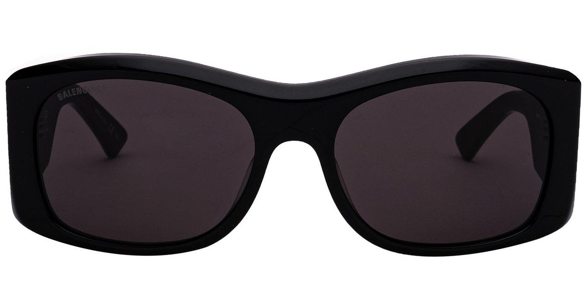 balenciaga black rectangle sunglasses