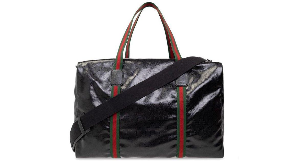 Gucci Duffle Maxi Duffel Bag in Black for Men | Lyst