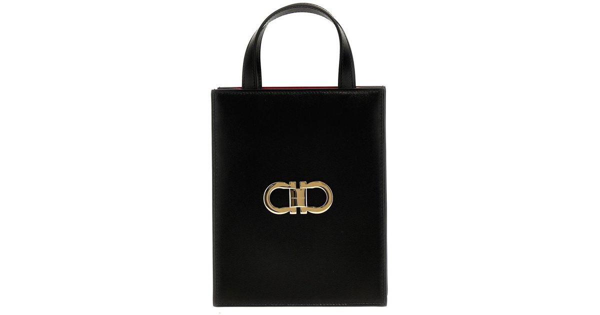 トートバッグ SALVATORE FERRAGAMO MINI TOTEBAG Ferragamo Mini Tote Bag in Black | Lyst