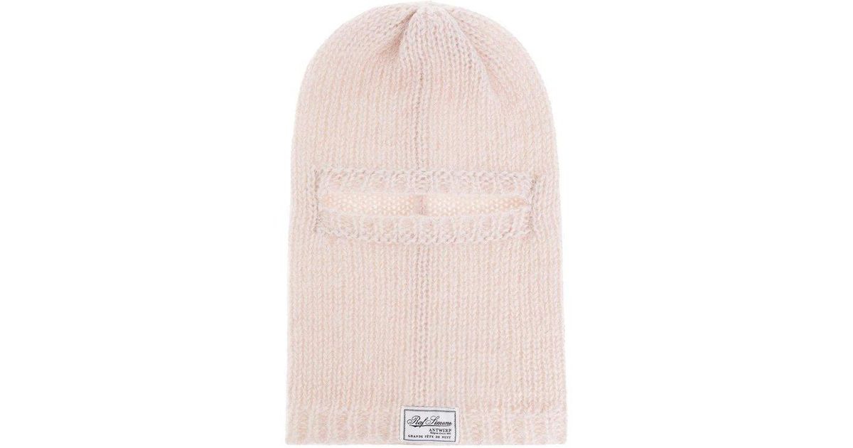 Raf Simons Logo-patch Balaclava Hat in Pink for Men | Lyst