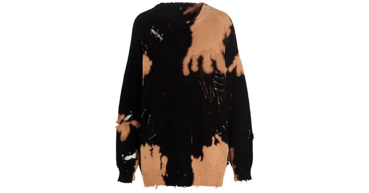 r13 bleached distressed sweater