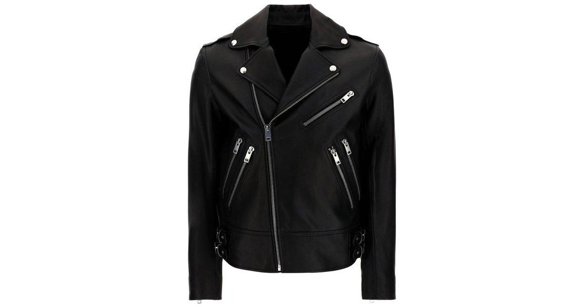 DIESEL Garrett Leather Biker Jacket in Black for Men | Lyst